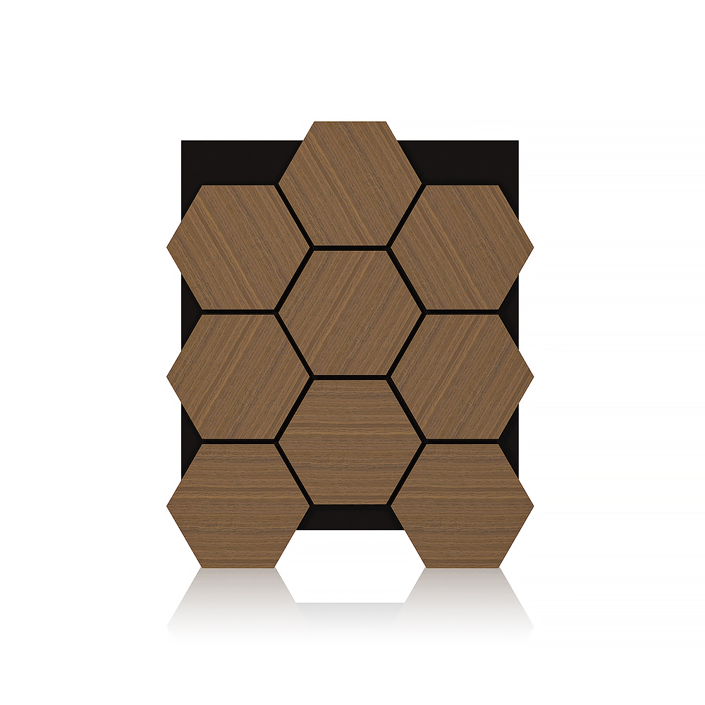 3D DIY Hexagon Wood Wool Acoustic Panel Beige Hexagon Mdf Nature Oak Veneer/Melamine Colors